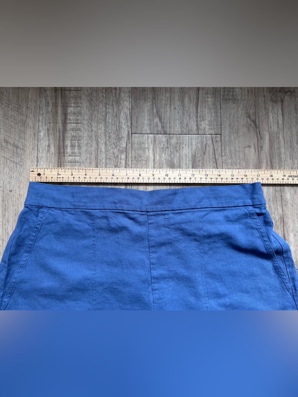 Linen blend Women’s Blue Casual Shorts summer beachy vacation beach breezy - Picture 2 of 5
